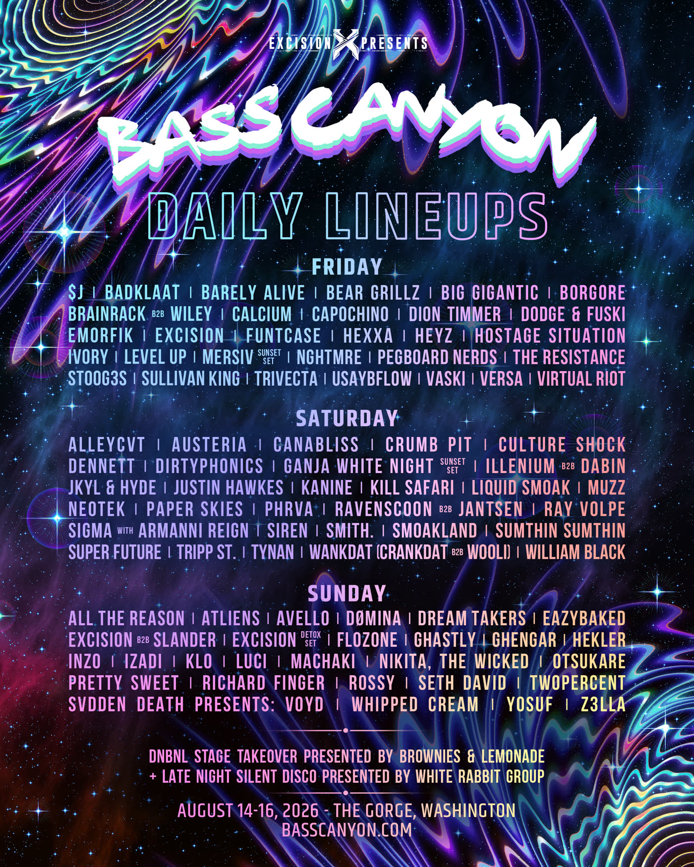 Bass Canyon official lineup