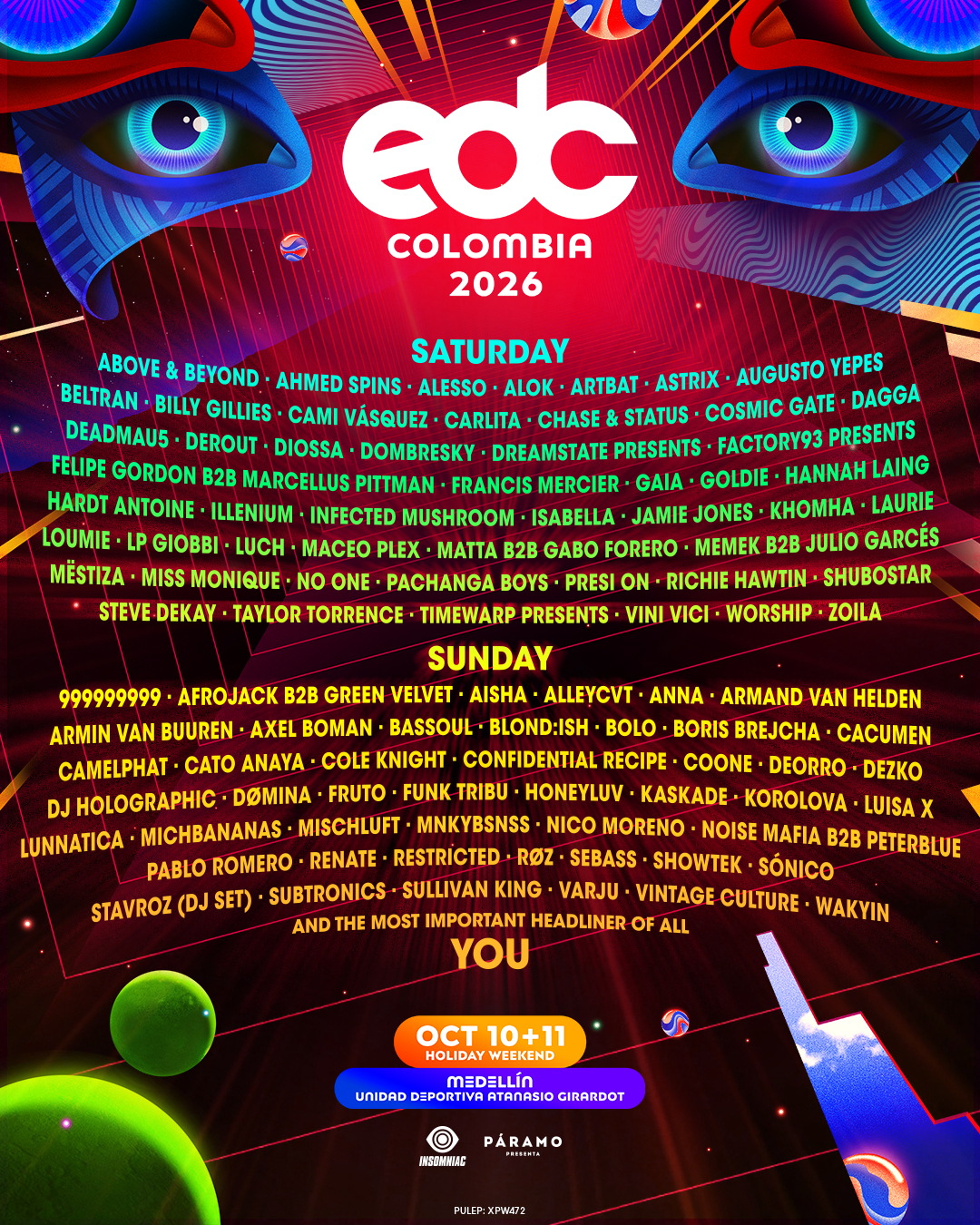 EDC Colombia official lineup