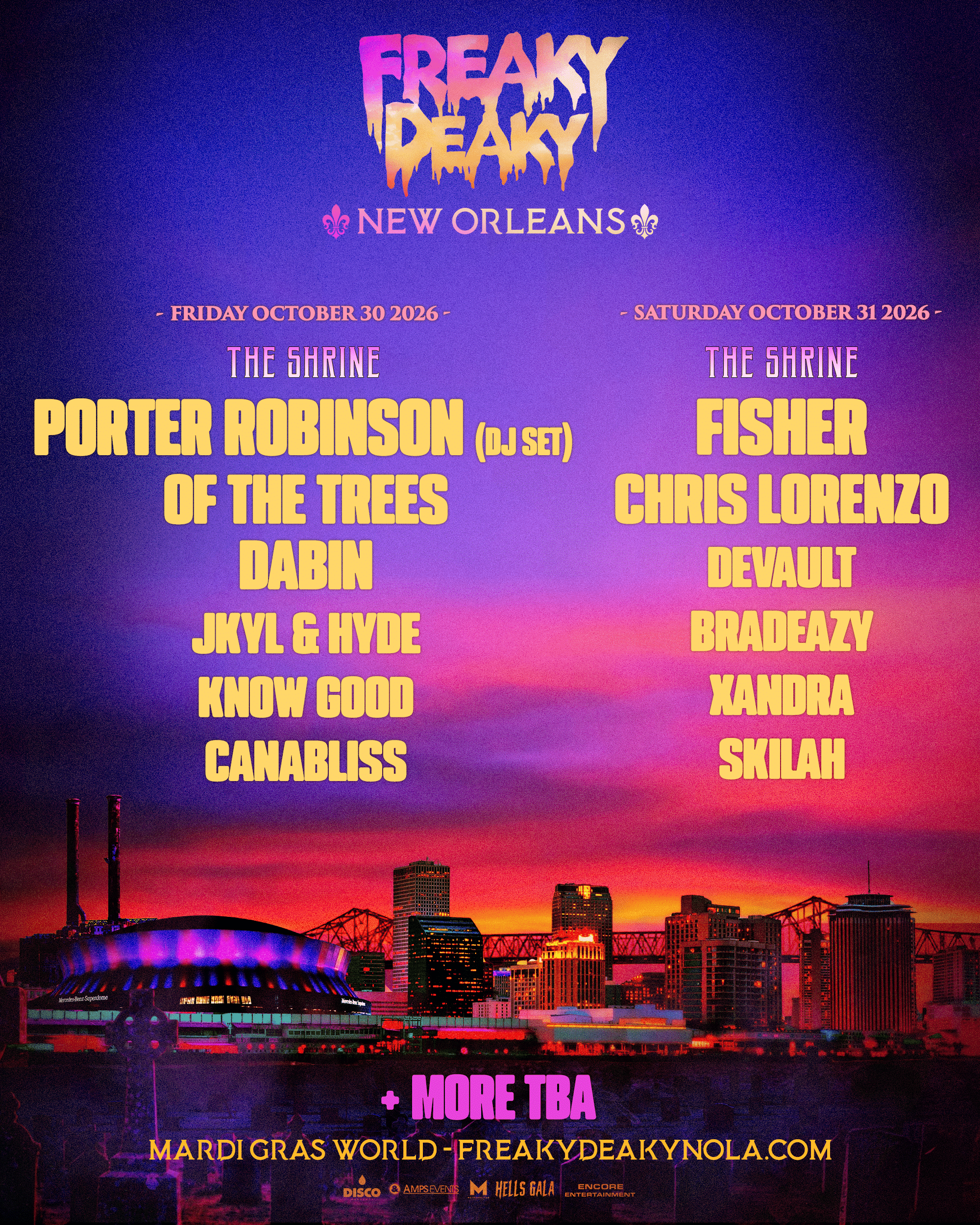Freaky Deaky NOLA official lineup